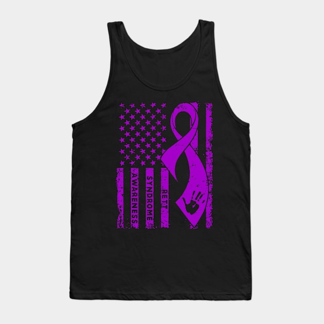 Rett Syndrome Awareness Flag Ribbon Tank Top by KHANH HUYEN